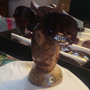 Fossil Dark Brown Aviator Sunglasses